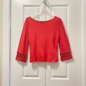 Episode Vintage Red Flowy Blouse with Rope Detailing - M